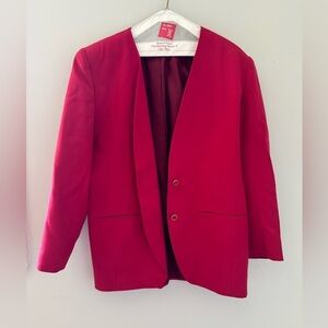 Preswick & Moore Deep Red Wool Blazer with matching skirt